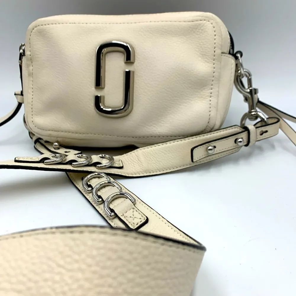 Authentic Preloved Marc Jacobs Cream Leather Soft Shot 21 Camera Crossbody Bag